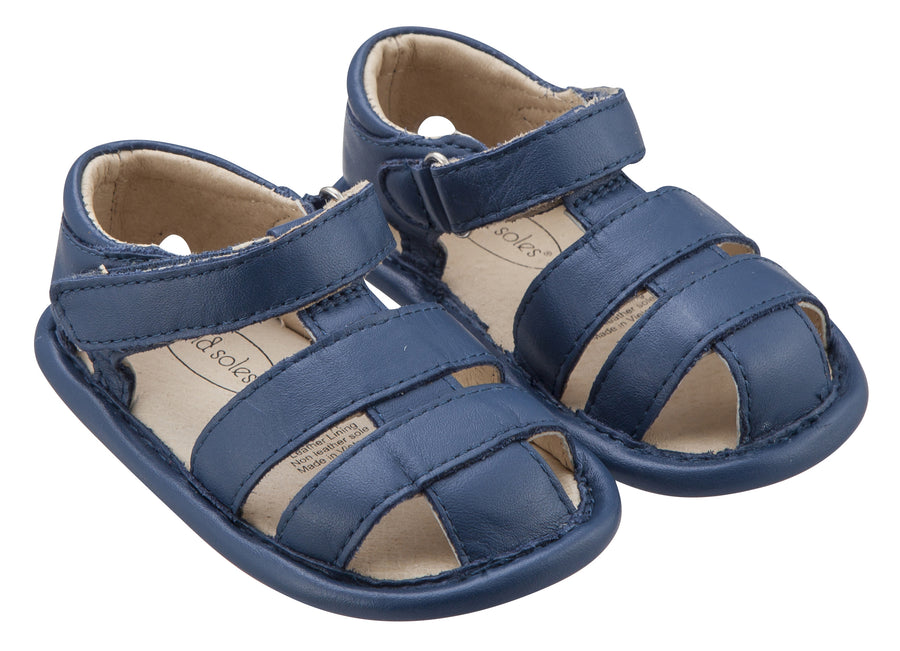 Old Soles Girl's and Boy's Jeans Blue Leather Sandy Sandals