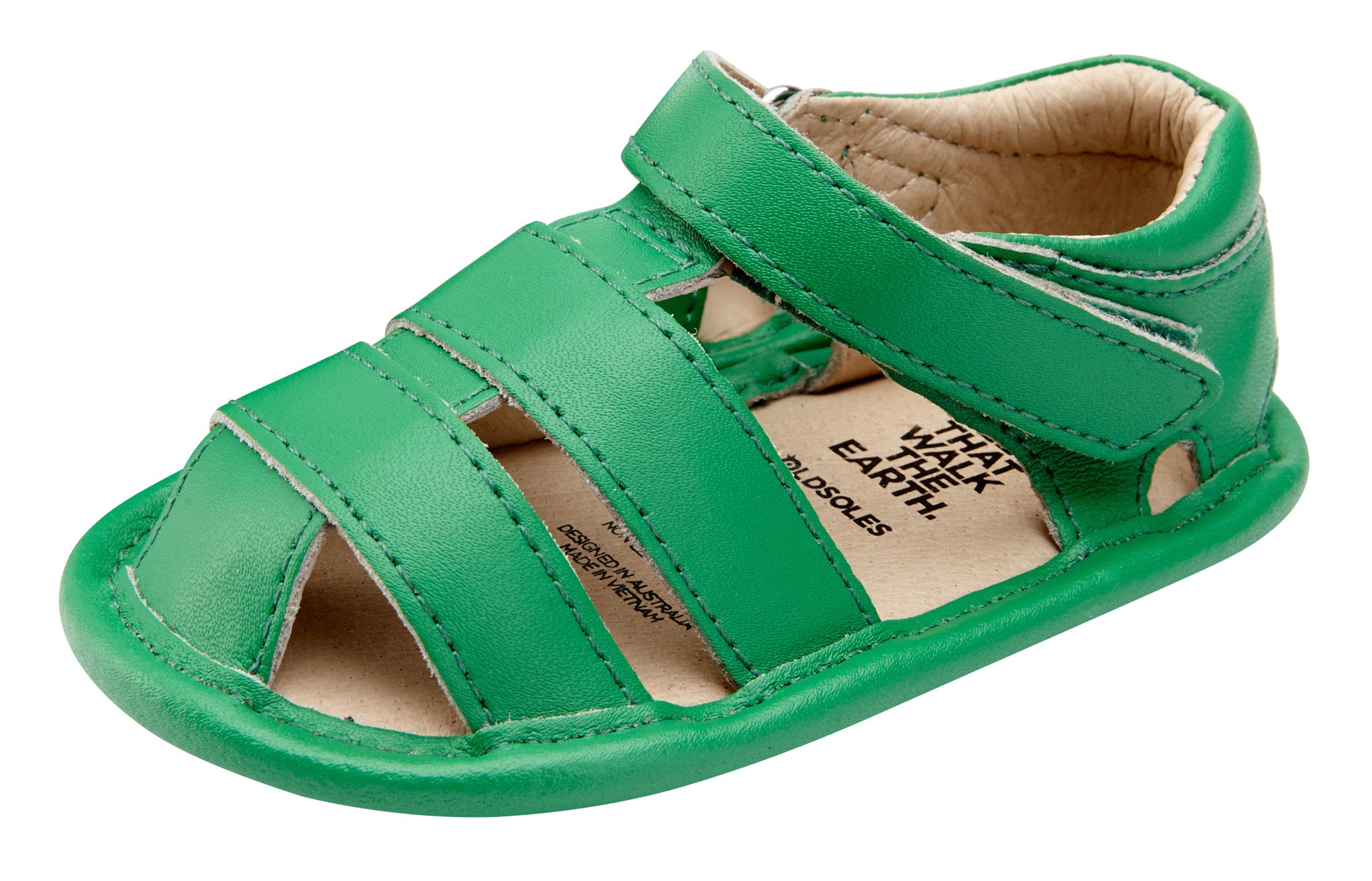 118 Leather Sandy Sandals Neon Green