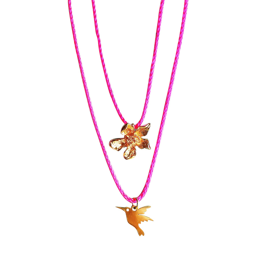 Gunner & Lux Flower & Hummingbird Necklaces