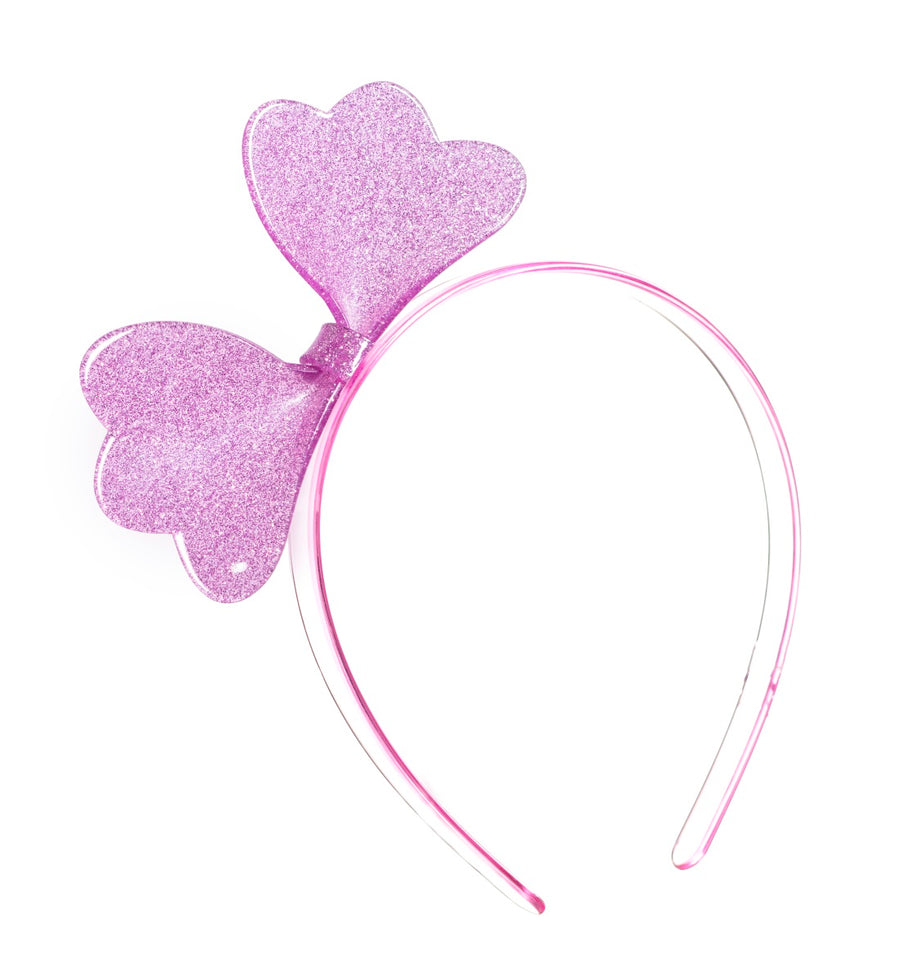 Lilies & Roses NY Girl's Cutie Bow Light Pink Glitter Headband