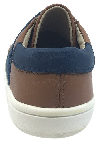 Old Soles Boy's 6018 Master Shoe Tan Leather Jeans Blue Wide Banded Slip On Sneaker Shoe