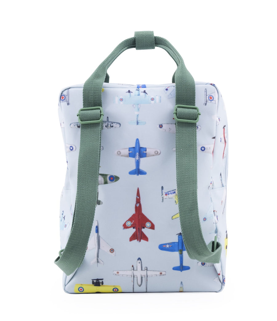 Studio Ditte Large Backpack Ice Blue, Airplanes