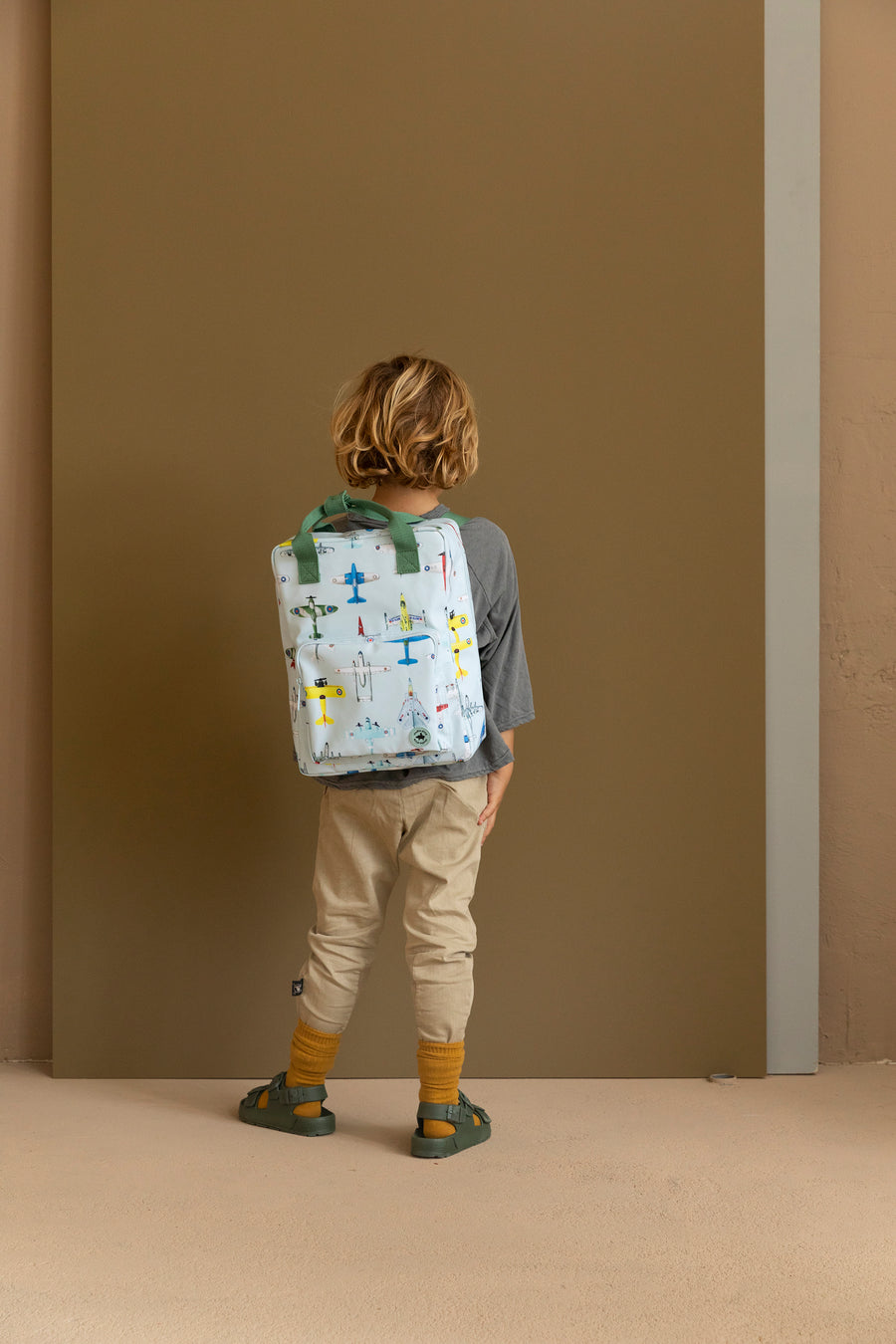 Studio Ditte Large Backpack Ice Blue, Airplanes