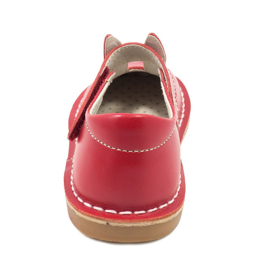 Livie & Luca Girl's Molly Red Leather Bunny Character Hook and Loop Mary Jane Shoes