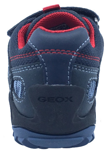 GEOX Boy's Savage Hook and Loop Closure Sneaker Tennis Shoes, Navy/Red