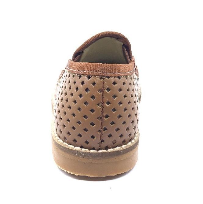 Luccini Basket Weave Tan Cuero Leather Smoking Loafer