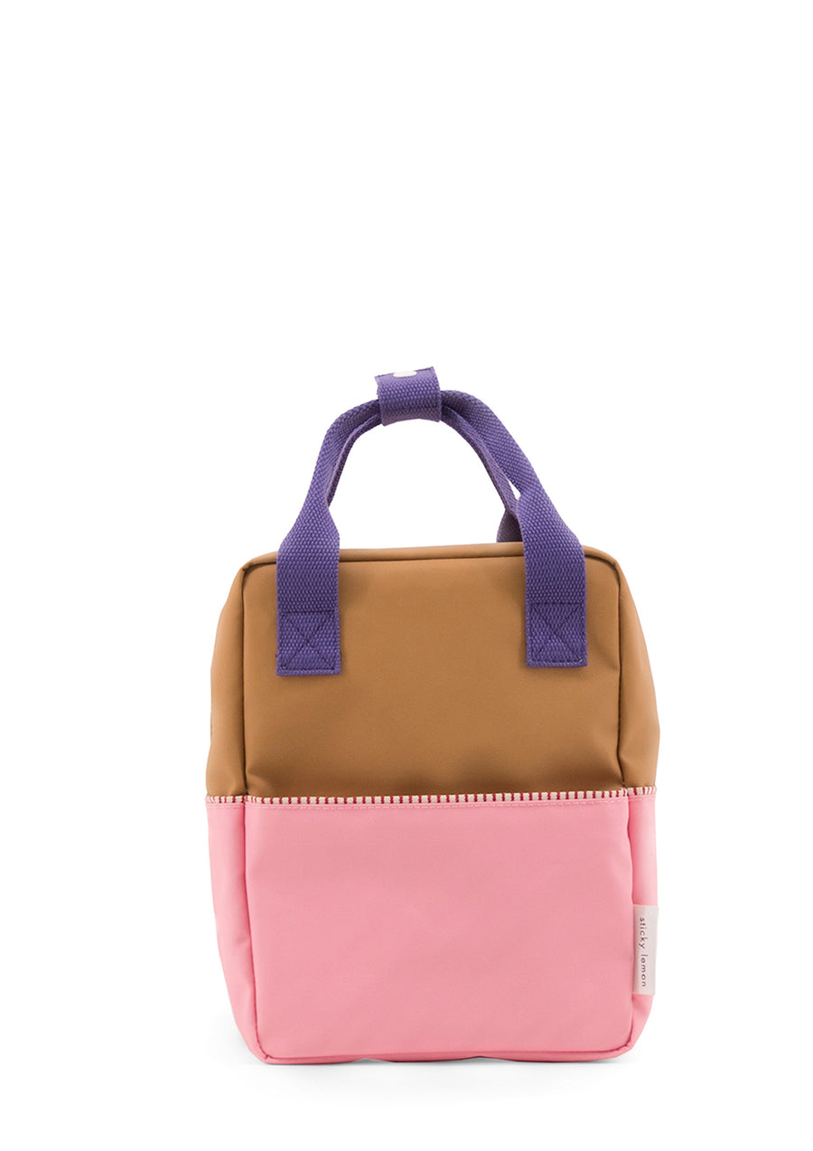 Sticky Lemon Color Block Collection Small Backpack, Panache Gold/Puff Pink/Lobby Purple