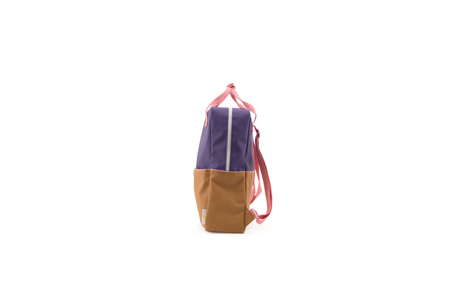 Sticky Lemon Large Backpack Color Block Collection, Purple/Gold/Puff Pink
