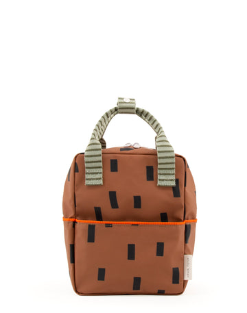 Sticky Lemon Sprinkles Special Edition Collection Small Backpack, Cinnamon Brown/Sage Green/Roral Orange