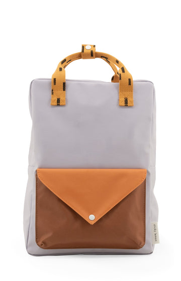 Sticky Lemon Sprinkles Envelope Large Backpack, Lavender/Apricot Orange/Cinnamon
