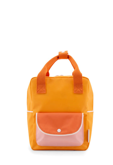 Sticky Lemon Wanderer Envelope Small Backpack, Sunny Yellow/Carrot Orange/Candy Pink