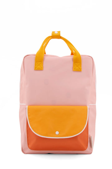 Sticky Lemon Wanderer Envelope Large Backpack, Candy Pink/Sunny Yellow/Carrot Orange