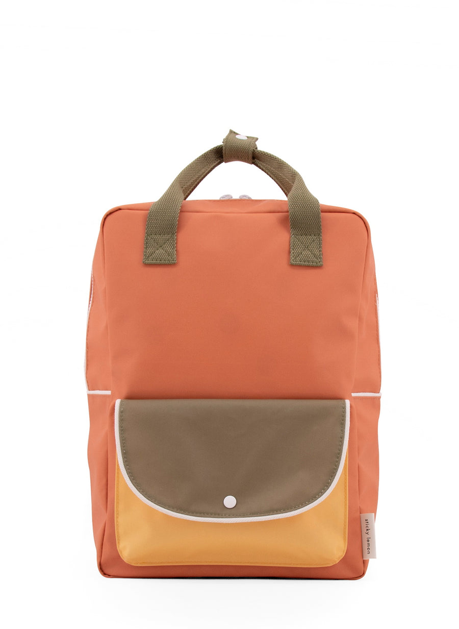 Sticky Lemon Wanderer Envelope Large Backpack, Faded Orange/Seventies Green/Retro Yellow