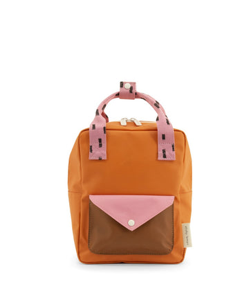 Sticky Lemon Sprinkles Envelope Small Backpack, Carrot Orange/Bubbly Pink/Syrup Brown