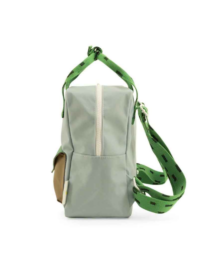 Sticky Lemon Sprinkles Envelope Small Backpack, Steel Blue/Apple Green/Brassy Green