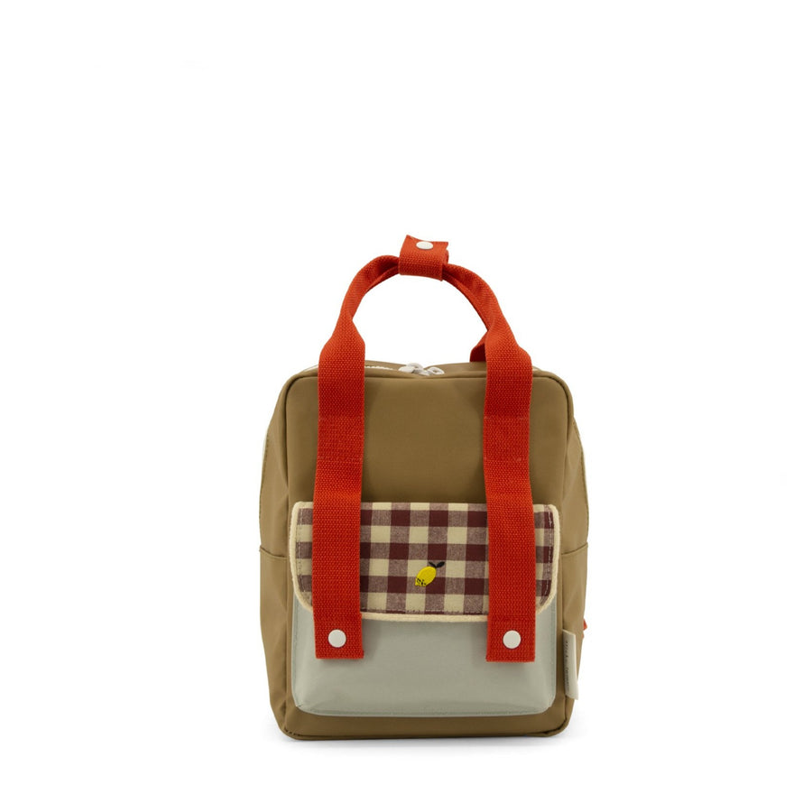Sticky Lemon Envelope Deluxe Small Backpack, Pool Green/Apple Red/Leaf Green