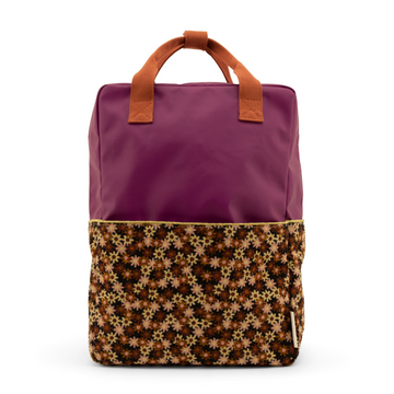 Sticky Lemon Large Golden Backpack, Purple Tales/Flower Field Pink