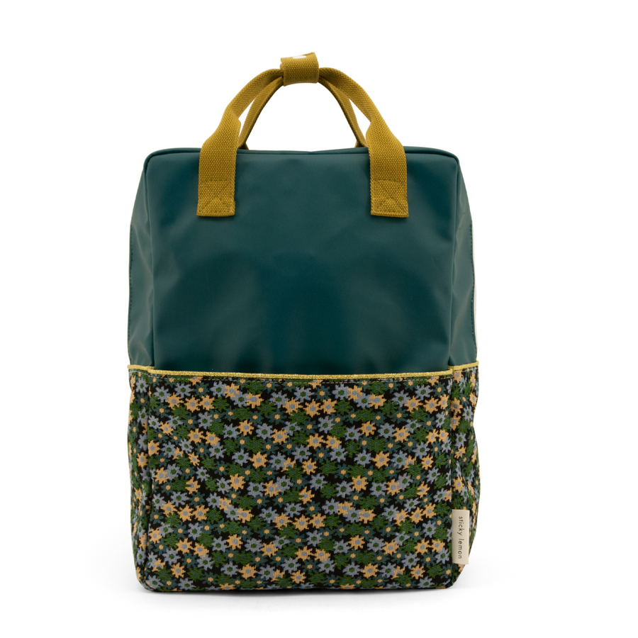 Sticky Lemon Large Golden Backpack, Edison Teal/Flower Field Green