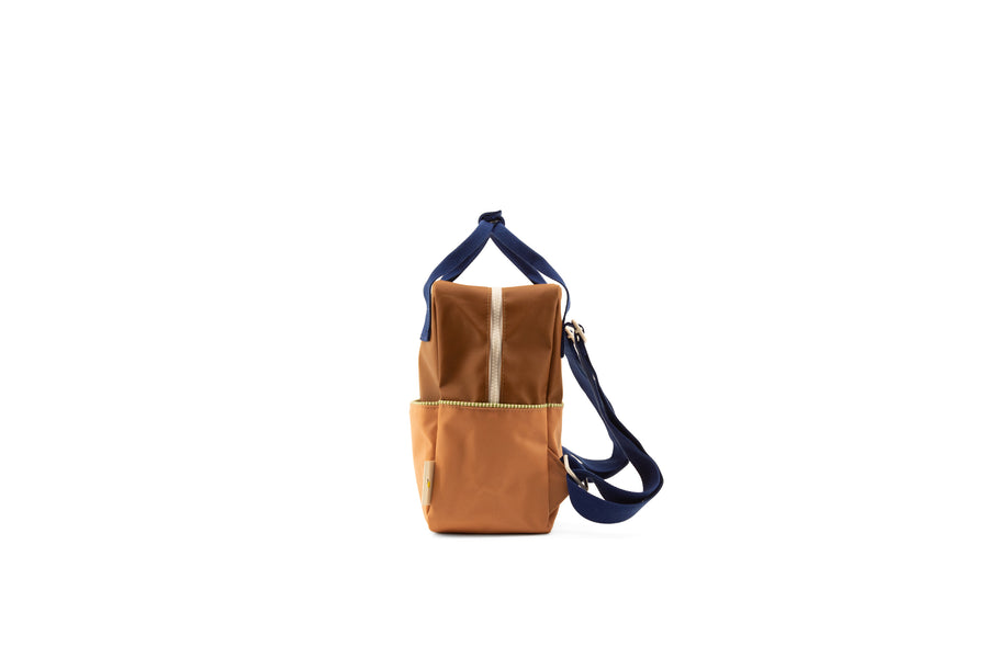 Sticky Lemon Colourblocking Small Backpack, Treehouse Brown/Morning Sky