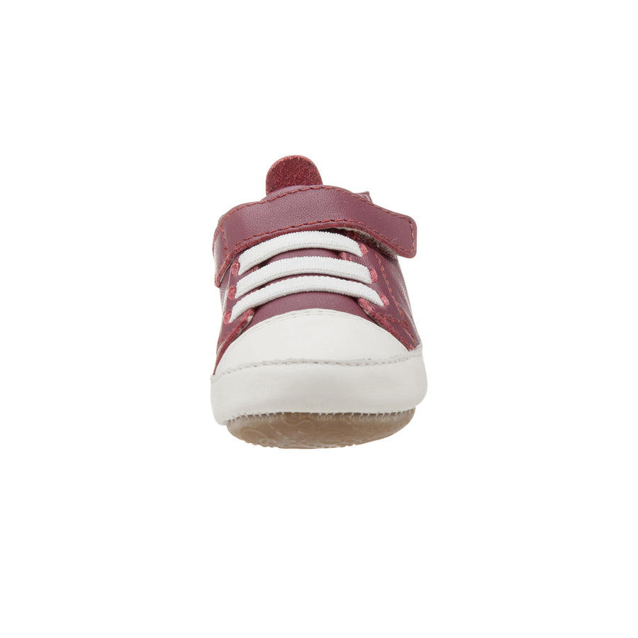 Old Soles Boy's and Girl's Kix Shoe Burgundy White Soft Leather Hook a –  Just Shoes for Kids