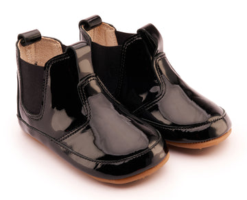 Old Soles Boy's & Girl's 188R Bambini Local Boots/Dress Shoes - Black Patent / Black