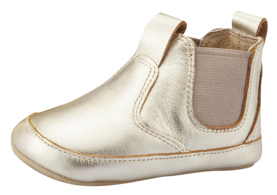 Old Soles Boy's and Girl's Bambini Local Leather Slip On Bootie - Gold