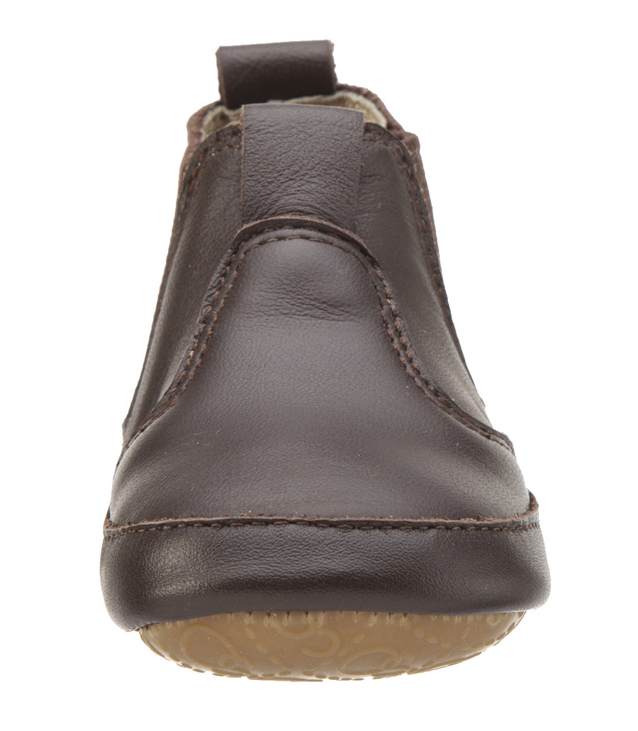 Old Soles Boy's and Girl's Bambini Local Brown Leather  Bootie Baby Shoes