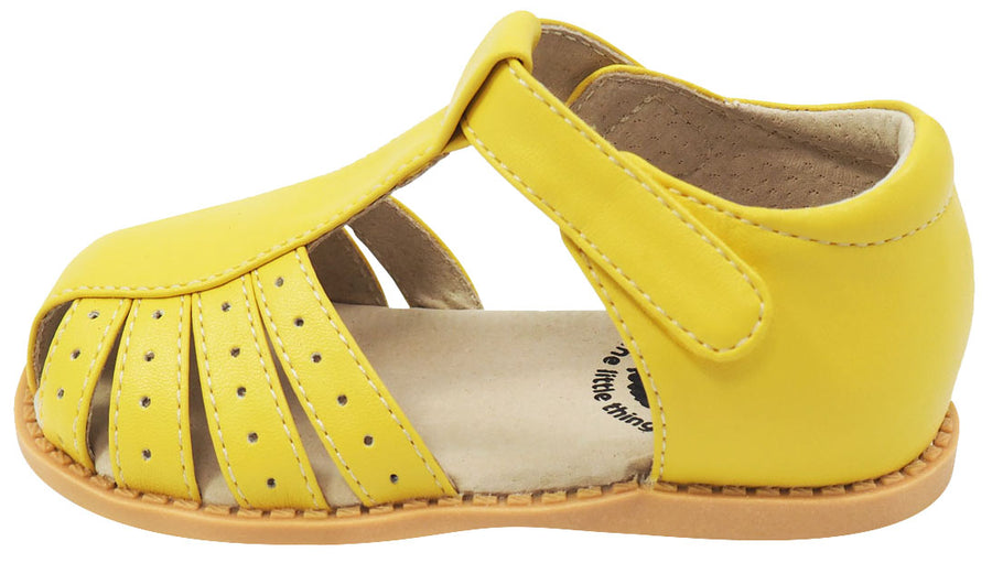 Livie & Luca Girl's Paz Yellow Leather Sandals – Just Shoes for Kids