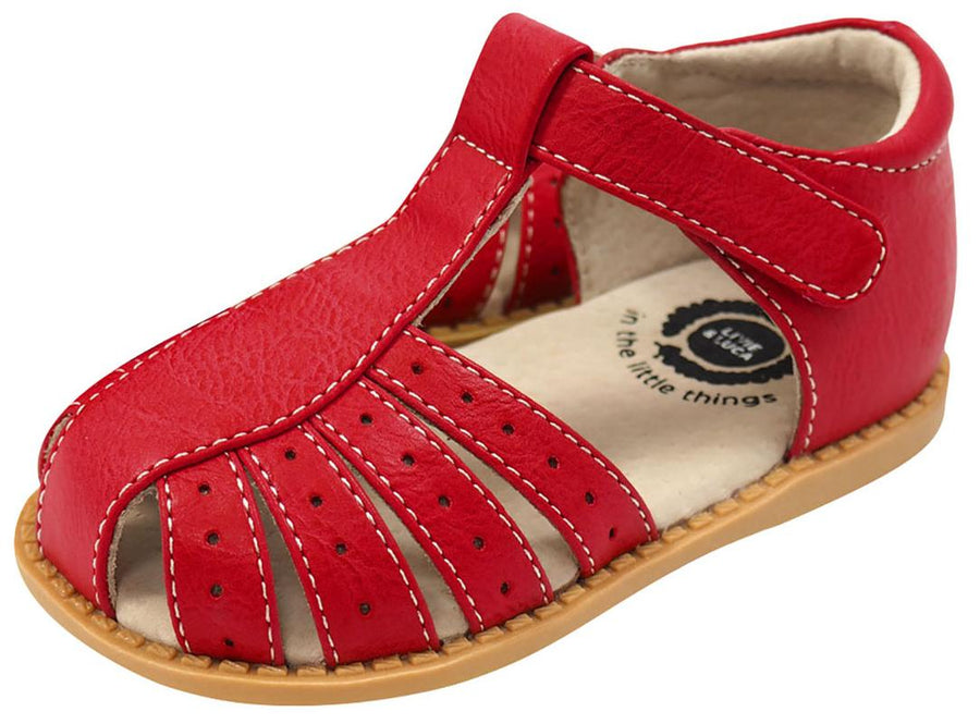Livie & Luca Girl's Paz Red Leather Sandals