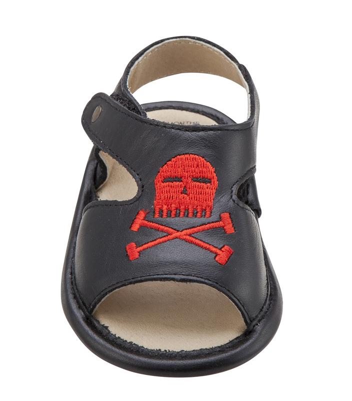Old Soles Boy's and Girl's Bambini Pirate Black Leather Sandals