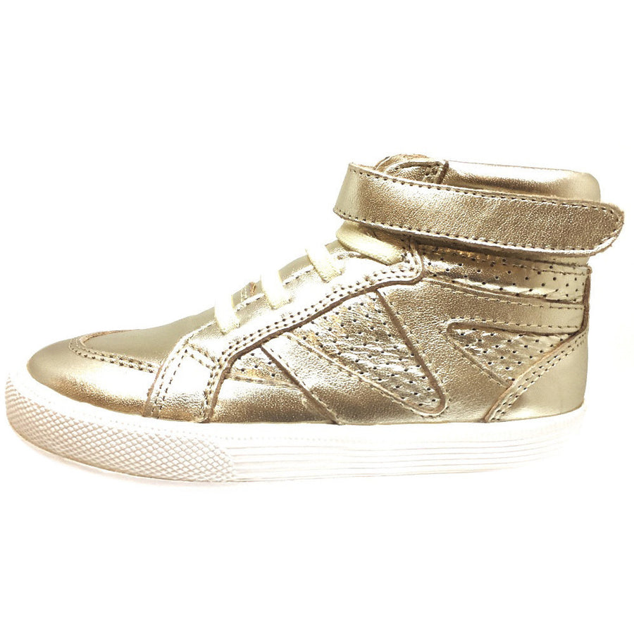 Old Soles Girl's 1008 Star Jumper High Top Sneaker Gold