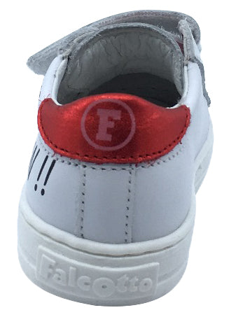 Falcotto Girl's Team Fashion Sneakers, Bianco-Rosso