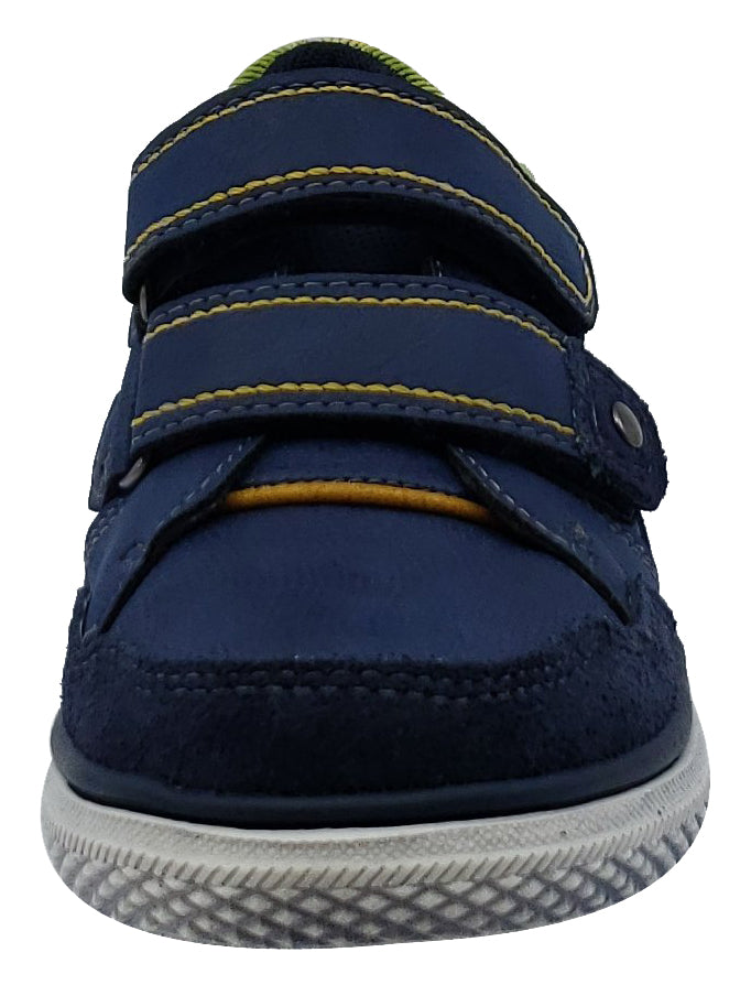 Beeko Torrington II Navy Leather Sneaker Hook and Loop for Boy's