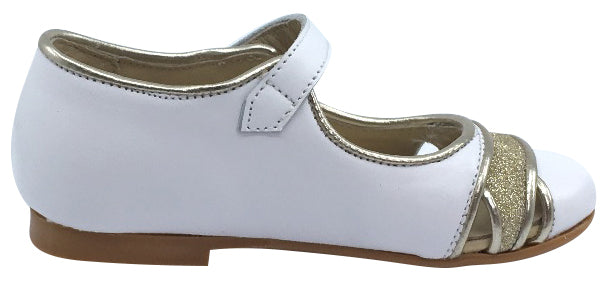 Luccini Girl's Cut Out Snap Mary Jane, White