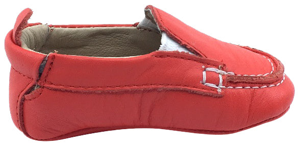 Old Soles Girl's and Boy's Red Baby Boat Shoes