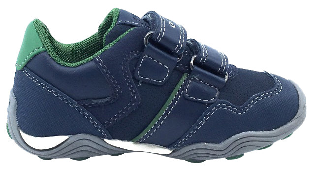 GEOX Boy's Arno Velcro Sneaker Tennis Shoes, Navy/Green – Just Shoes ...