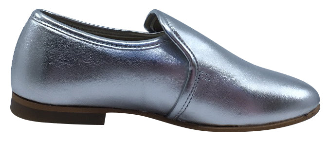 Luccini Slip-On Smoking Loafer, Plata Silver