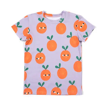 Don't Grow Up Organic Orange on Purple T-Shirt