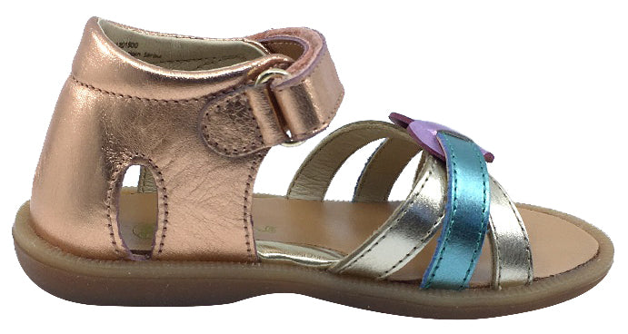 Naturino Girl's Ambra Laminato Open Toe Sandals, Rainbow Metallic
