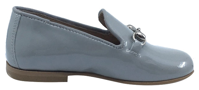 Hoo Shoes Chain Chain Smoking Loafer, Grey Patent