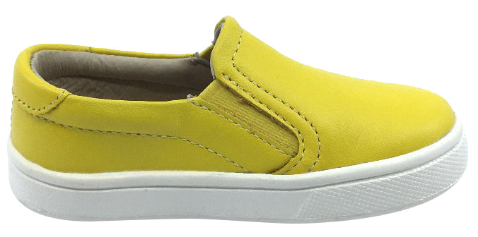 Old Soles Girl's & Boy's 6010 Dressy Hoff Yellow Leather Slip On Sneaker Shoe