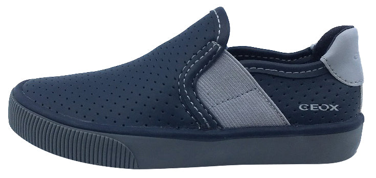 GEOX Boy's Kilwi Slip-On Sneaker Tennis Shoes, Navy/Grey