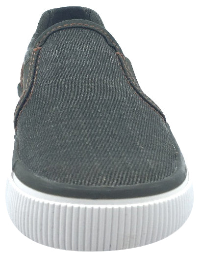 Geox Boy's and Girl's Kilwi Military Green and Brown Canvas Slip-On Sneaker