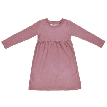 Kidential Natural Dye, Organic Long Sleeve Knit Dress, Dusty Rose
