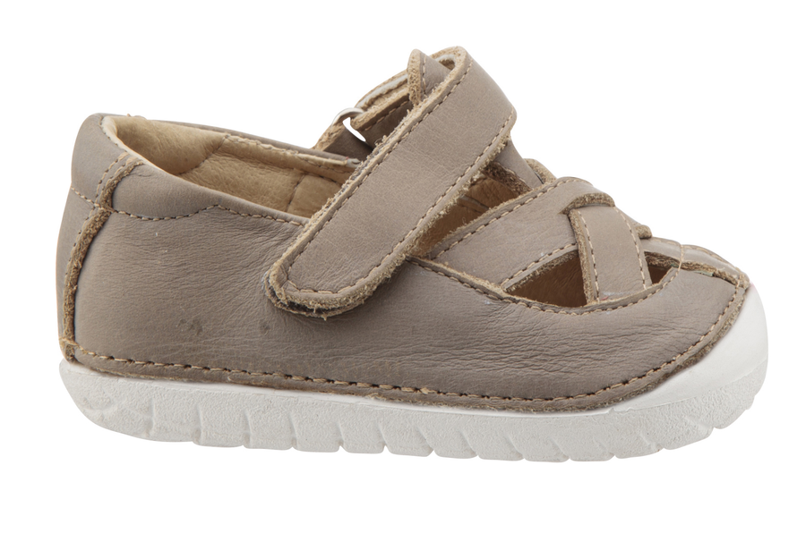 Old Soles Boy's and Girl's Thread Pave Leather Sandal Sneakers, Elephant Grey