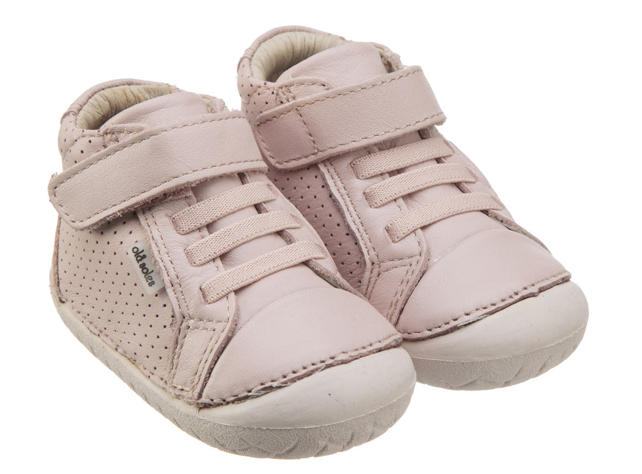 Old Soles Girl's Pave Cheer Premium Leather First Walker Sneaker Shoes, Powder Pink