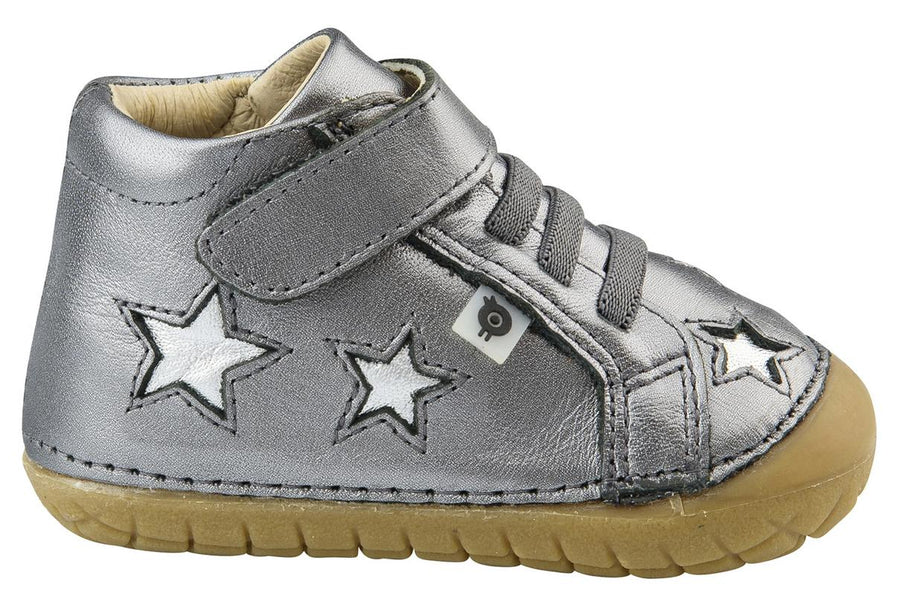 Old Soles Girl's and Boy's Reach Pave Star Sneakers, Rich Silver/Silver