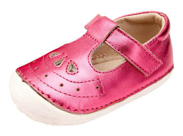 Old Soles Girl's Royal Pave T-strap Sneakers - Fuchsia Foil