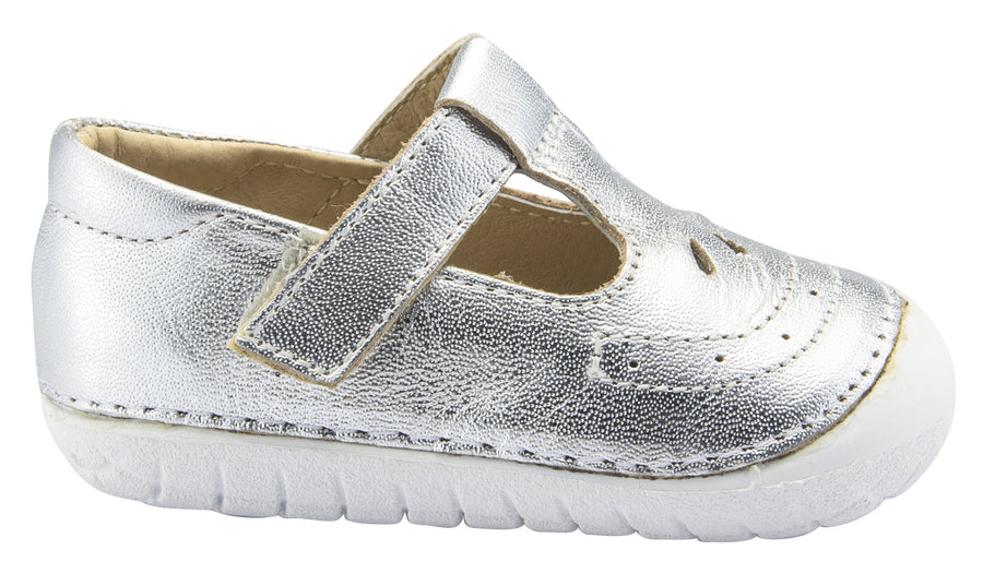 Old Soles Girl's Royal Pave T-strap Sneakers, Silver