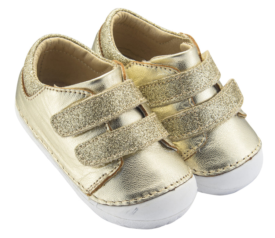 Old Soles Girl's Edgey Pave Sneakers, Gold Glam